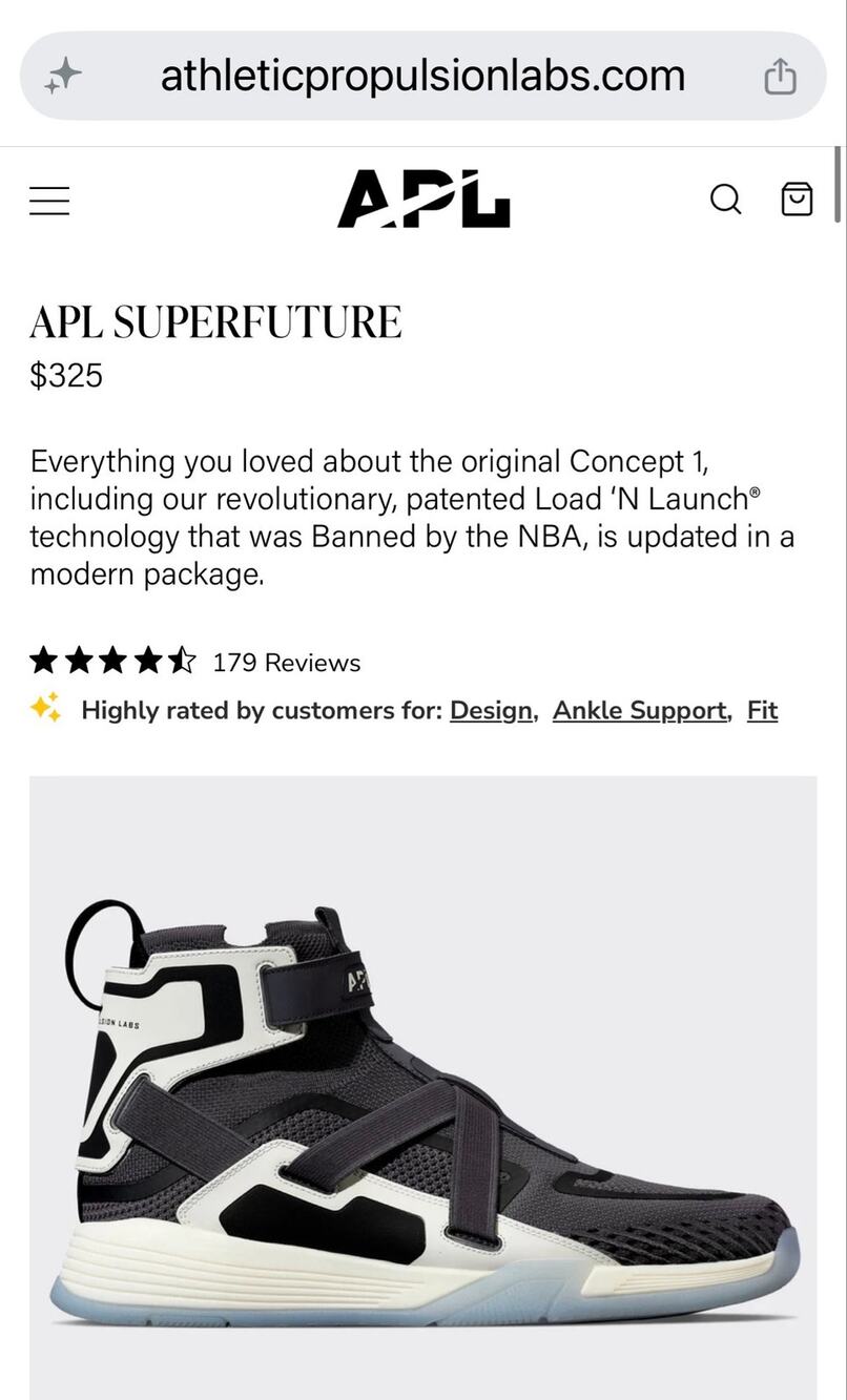 APL SUPERFUTURE Women's Size 8.0 or Men's Size 6.5. Color Iron/Ivory/Black. NWTs
